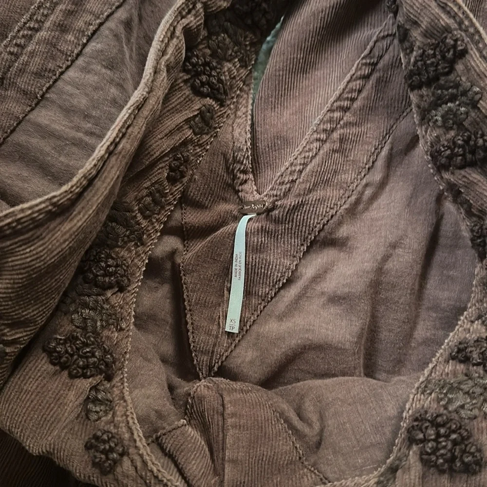 Free People Where I'm Going Embroidered Corduroy One-Piece - Picture 5 of 5